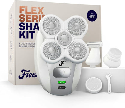 Freebird FlexSeries Electric Razor for Women - Silk Smooth Legs, Body Hair, & Pubic Shaver - for Private Area, Sensitive Skin, Bikini Trimmer