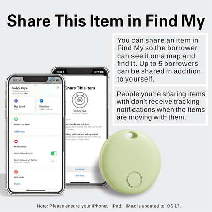 Reyke Smart Tag, Air Tracker Luggage Tracker, Works with Apple Find My (iOS Only), Item Locator for Key, Luggage, Backpack, Wallet, IP67 Waterproof, Green