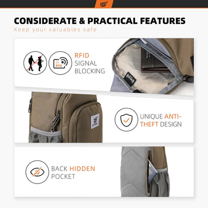 SKYSPER Sling Bag RFID Crossbody Sling Backpack Cross Body Shoulder Bag Travel Hiking Daypack for Women Men