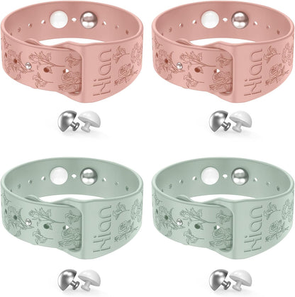 Hion Motion Sickness Bracelets Sea Sickness Wristbands for Motion Sickness/Morning Sickness/Pregnancy Nausea Anti Nausea Wristband Acupressure Nausea Bands Motion Sickness Bands（2Pairs-Pink+Beryl