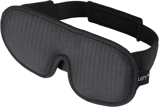 Sleep Mask for Men and Women 3D Contoured Eye Mask Patented Adjustable Light Blocking Night Mask for Sleeping (Black)