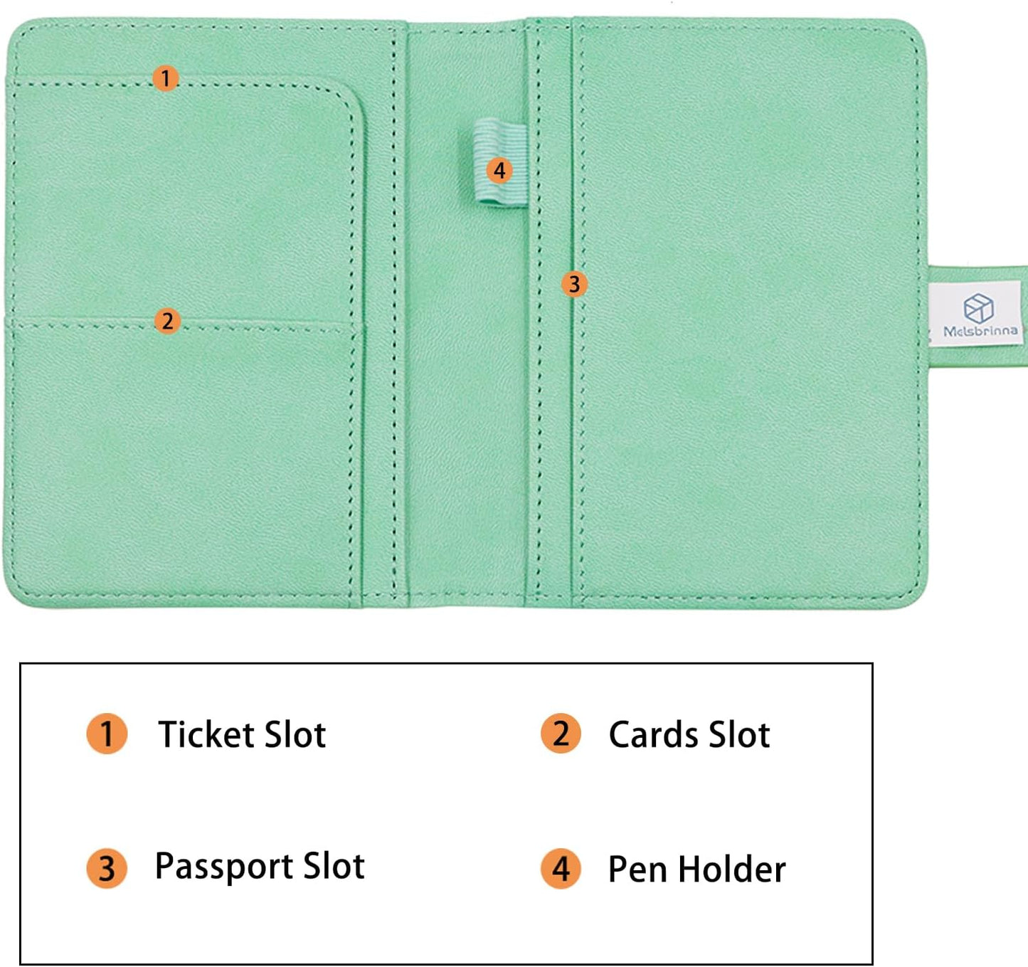 Melsbrinna Premium Leather Passport Holder Covers Case, Waterproof Rfid Blocking Travel Wallet Passport Holder with Pen Holder, Cute Passport Book for Women/Men