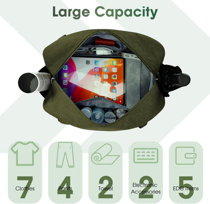 Narwey 18" Carry on Bag Underseat for Airplane with Wet Pocket Spirit Airlines Personal Item Bag Travel Duffel Bag Small Gym Bag Weekender Overnight for Women and Men (Army Green)