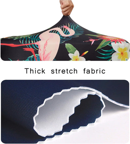 WUJIAONIAO Travel Luggage Cover Baggage Suitcase Cover Protector Skins 18-32 Inch (Flower flamingo, S (for 18-20 inch luggage))
