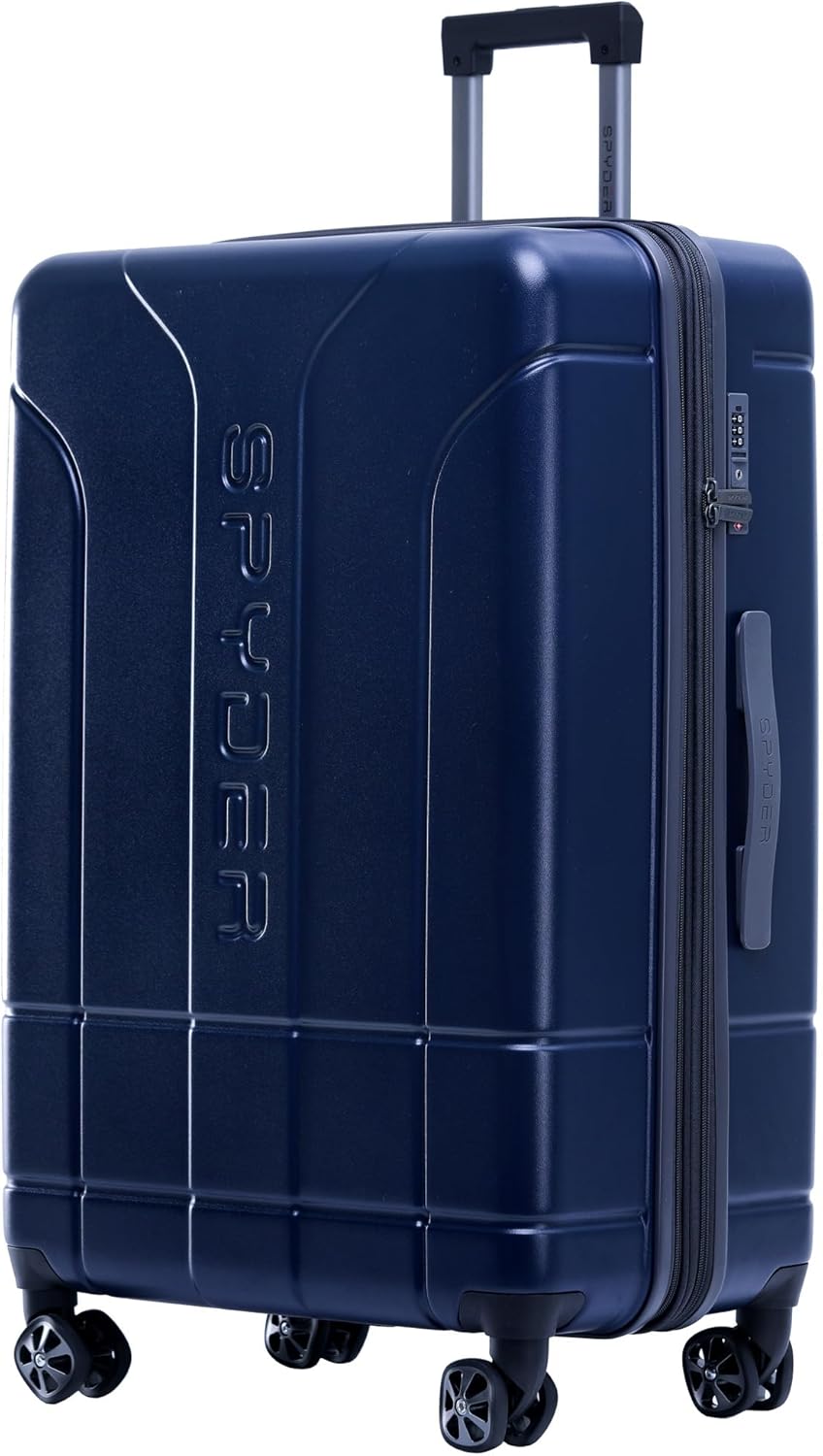Spyder Carve 29 Inch Large Checked Luggage Expandable Hardside Upright Suitcase, Navy