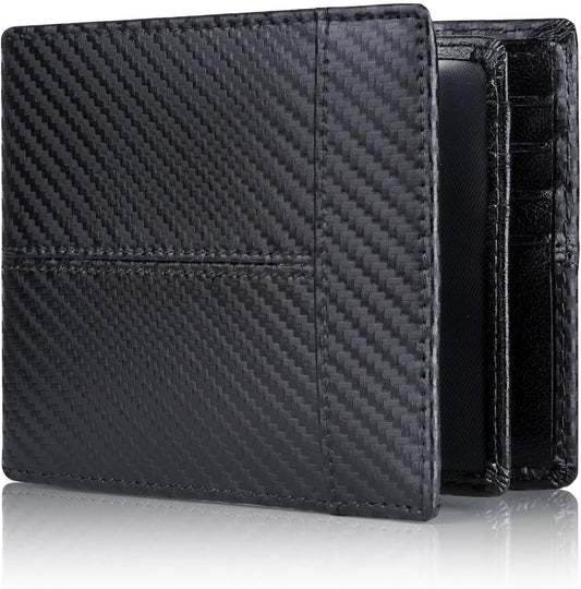 Swallowmall Mens Wallet Rfid Blocking Leather Wallet for Men Bifold Wallet Leather with 1 ID Window 16 Card Slot
