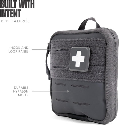 MY MEDIC Everyday Carry First Aid Kit - Emergency Survival Essentials, Medical Supplies & Accessories Bag for Travel Car, Home, Boat, Camper or Backpack - Gray