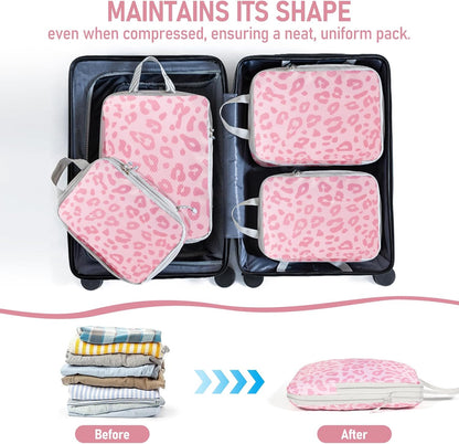 4-Piece Packing Cube Set - Lightweight Luggage Organizers for Travel, Vacation and Suitcases - Durable Accessories with Compression