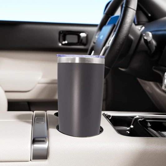 20oz Tumbler Bulk Stainless Steel Tumbler Cup with Lid Vacuum Insulated Double Wall Travel Mug, Durable Powder Coated Travel Coffee Tumbler Mug for Hot & Cold Drinks, Grey,12 Pack