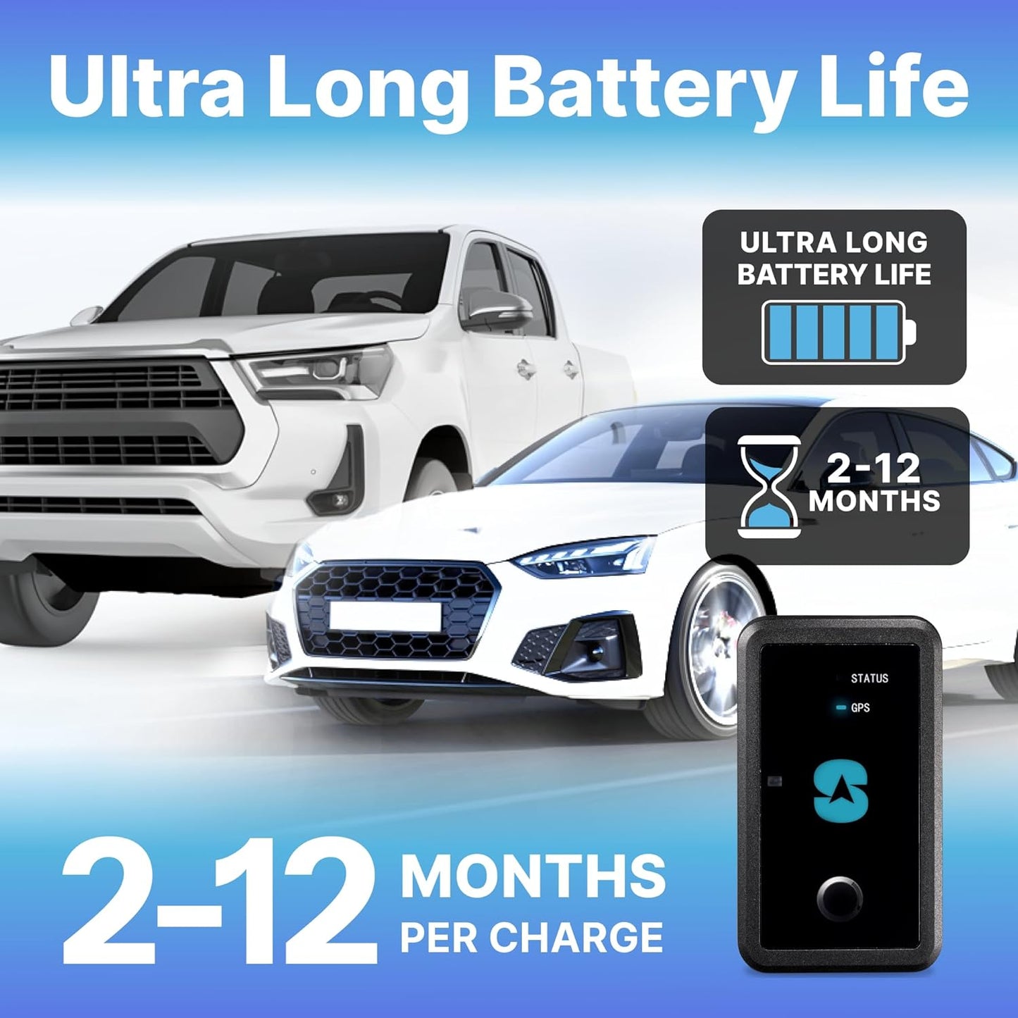 Spy Tec Atlas XL GPS Tracker | 12-Month Battery for Long-Term Tracking, Hidden Weatherproof GPS Tracker for Vehicles, Cars, Trailers, RV, Boats | Asset Tracking | Subscription Needed