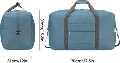 28 inch Extra Large Travel Duffel Bag Foldable Weekender Packable Lightweight Luggage Bag Overnight for Women and Men 85L (Navy Blue)