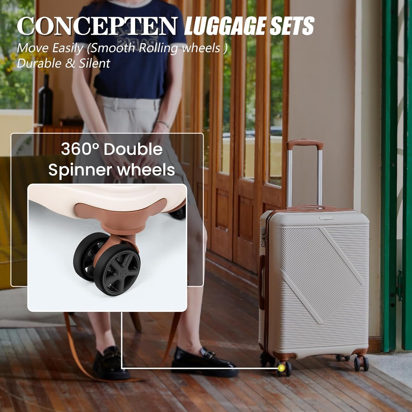 Luggage Sets 5 Piece, Suitcases With Wheels, Lightweight Travel Luggage Set With TSA Lock, ABS Hardshell Carry On Suitcase Set, Blue