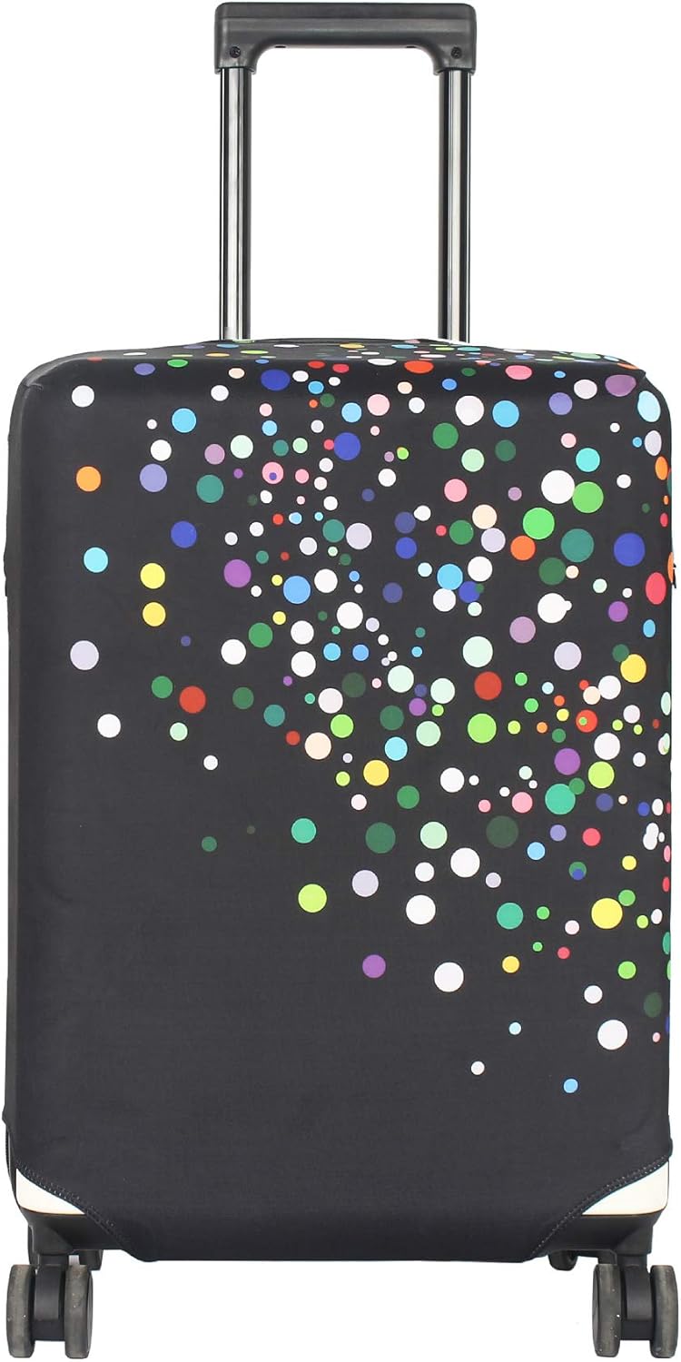HYPER VENTURE Washable Luggage Cover - Fashion Suitcase Protector Fits 23-26 Inch Luggage (Color Dots, M)