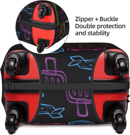 Trip Colored Graffiti Travel-Life Style Luggage Cover Washable Suitcase Protector, Luggage Tag Travel Birthday Gifts For Men Women(M 22-25 Inch Luggage)
