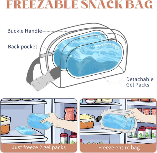 Small Cooler Bag Freezable Lunch Bag for Work School Travel,Leak-proof Small Lunch Bag,Small Insulated Bag For Kids/Adults,Freezer Lunch Bags,Freezable Snack Bag,Mini Lunch Bag 9.8x5.5x4 inch