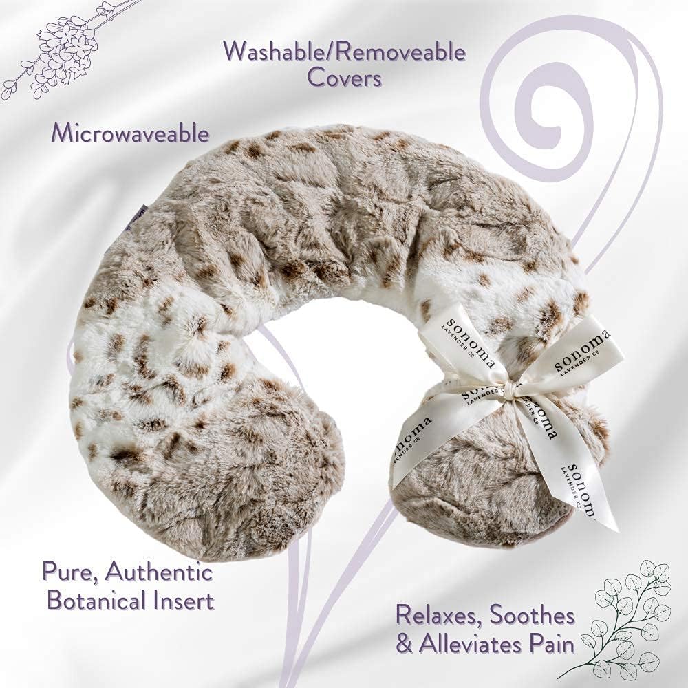 Sonoma Lavender Luxury Lavender Heatable/Chillable Neck Pillow, Microwaveable for Neck and Shoulders with Removable Washable Covers, Great for Relaxation and Pain Relief (Arctic Circle)