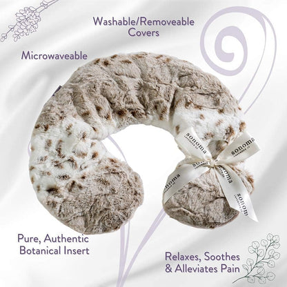 Sonoma Lavender Luxury Lavender Heatable/Chillable Neck Pillow, Microwaveable for Neck and Shoulders with Removable Washable Covers, Great for Relaxation and Pain Relief (Arctic Circle)