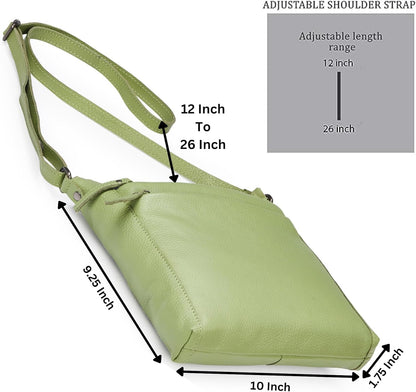 Small Soft Genuine Leather Crossbody Purse Women’s Sling Crossover Shoulder Travel Handbag with Triple Zipper