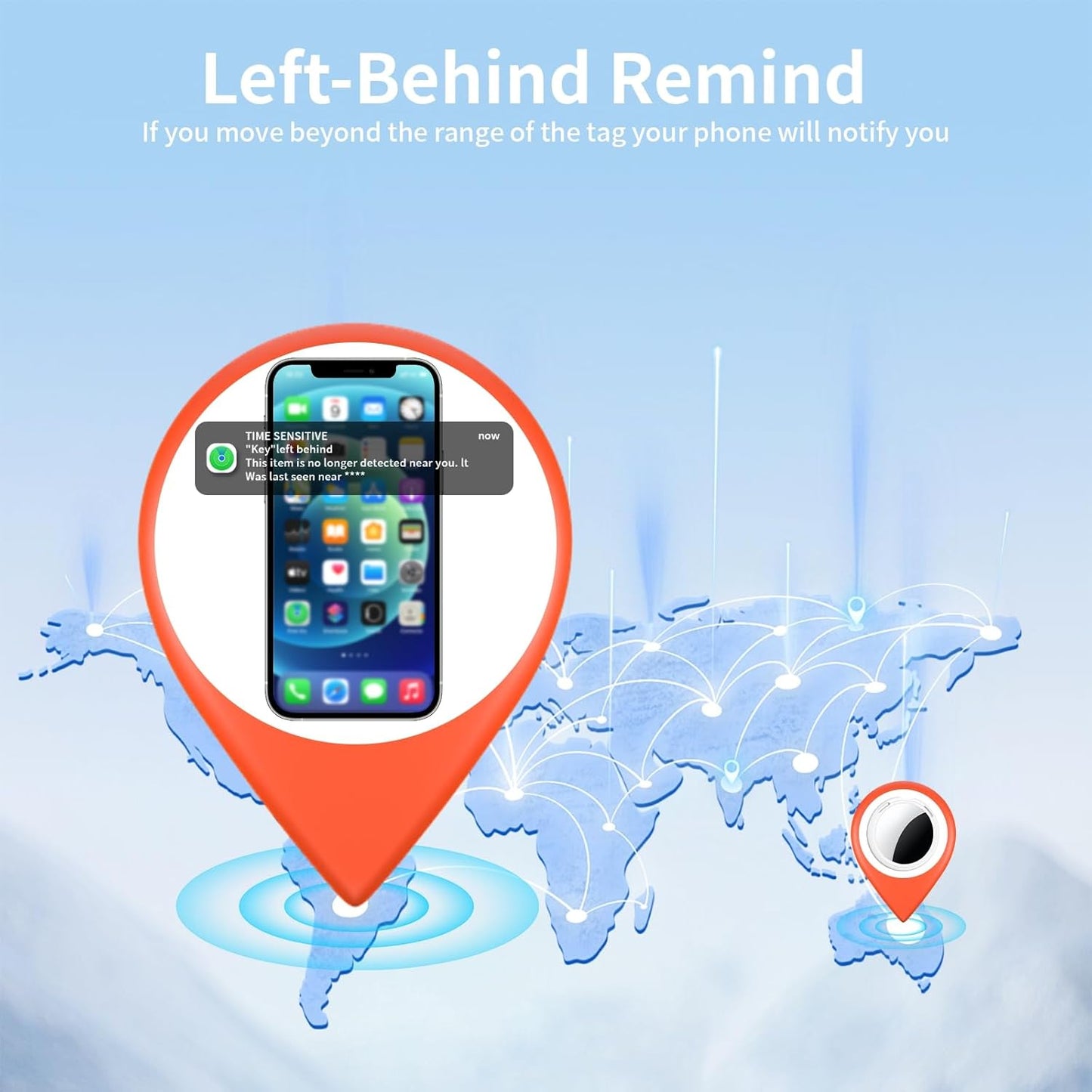 Tracker Tags-4 Pack [Apple MFi Certified] Pair with Apple Find My(iOS Only) Smart Bluetooth Tracking Tags Key Finder Item Locator Waterproof Worldwide Tracker for Pets Wallet Backpack Dogs Luggage