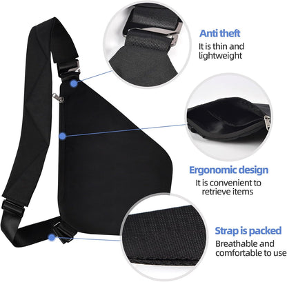 Anti Theft Crossbody Bag,Anti Theft Travel Bag for Women Men,Sling Crossbody Bag for Travel, Sport, Work