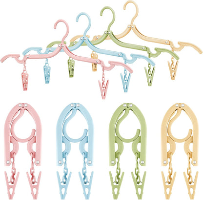 Maitys Folding Travel Hangers, 12 Pieces, Colorful, Plastic, Anti-Slip, Portable, Lightweight, Easy to Carry