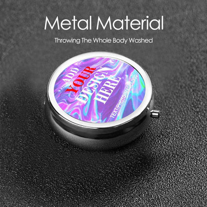 Custom Round Pill Case, Personalized Name/Photo Decor Travel Jewelry Organizer Container Medicine Vitamin Pill case - 3 Compartment