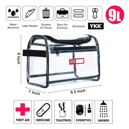Rough Enough Clear Makeup Toiletry Bag Cosmetic Organizer Large Medicine Pouch with Zipper for Women Travel Accessories Essentials Pouch Toiletries Airport