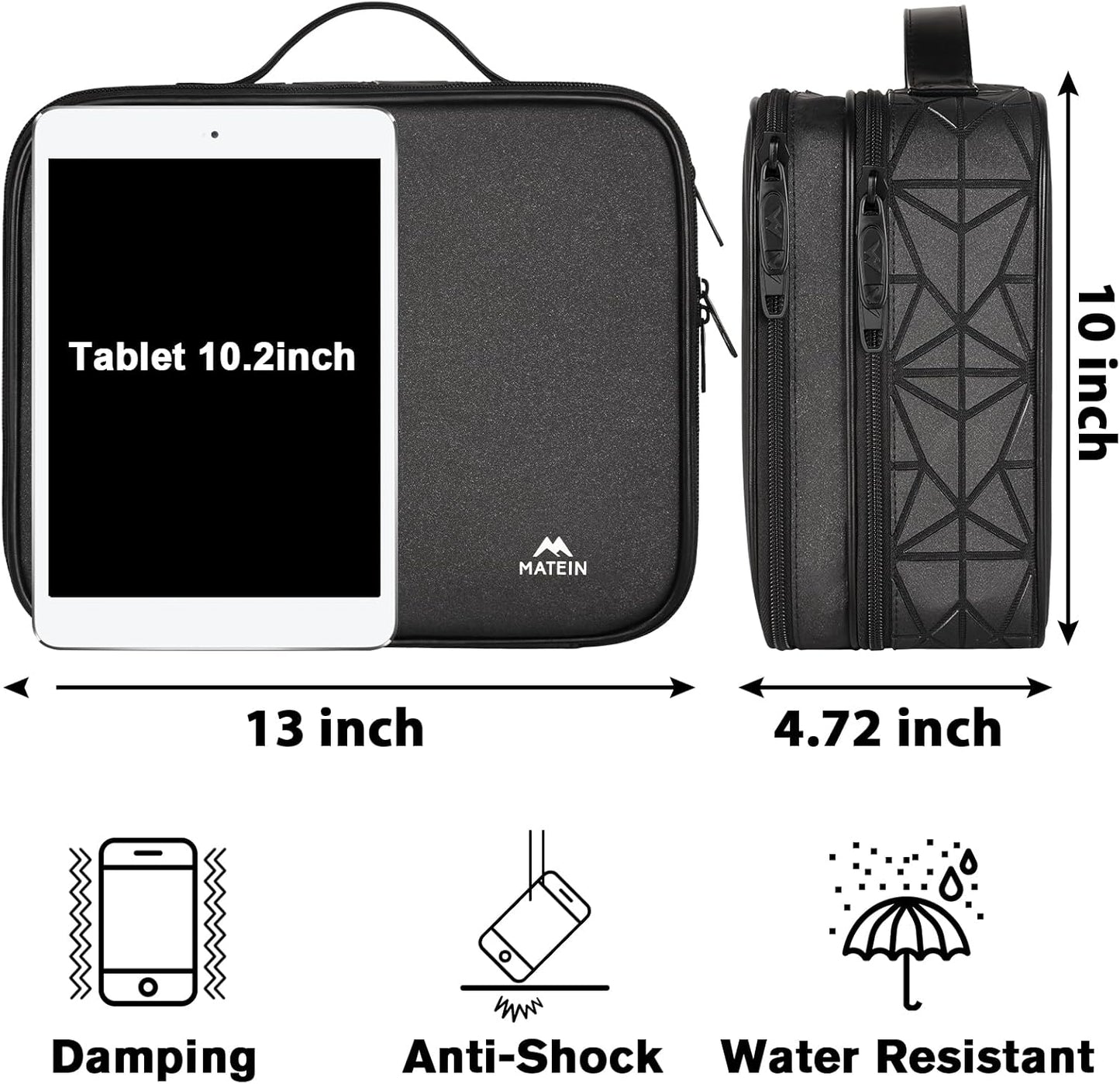 MATEIN Cord Organizer Case with Adjustable Divider, DJ Cable File Bag for DJ Gear, Sound Instrument and Music Equipment Accessories, Shockproof Portable Double Layer Cord Bags, Black