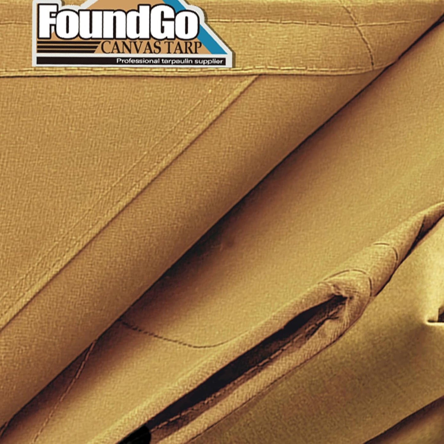 FoundGo 16x20ft Canvas Tarp 22 Mil Tarps 14 oz Canvas Tarpaulin Heavy Duty Cloth Water/UV Resistant Cover with Rustproof Grommets & Ropes for Cars,Roofs,Boats,Camps,Sunshades，Moisture Barrier -Tan