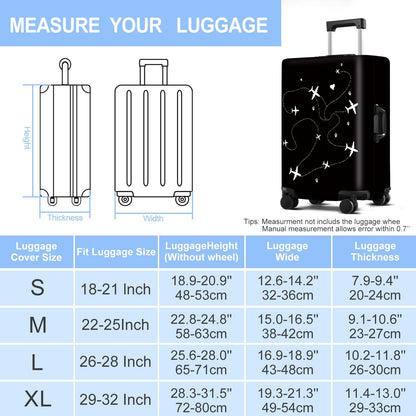 Luggage Cover Washable Suitcase Protector Anti-Scratch,Stretchable Fit for 20-34Inch Luggage Durable Travel Bag Cover with Zipper Closure (Airline, M(fits 24-26Inch suitcase))
