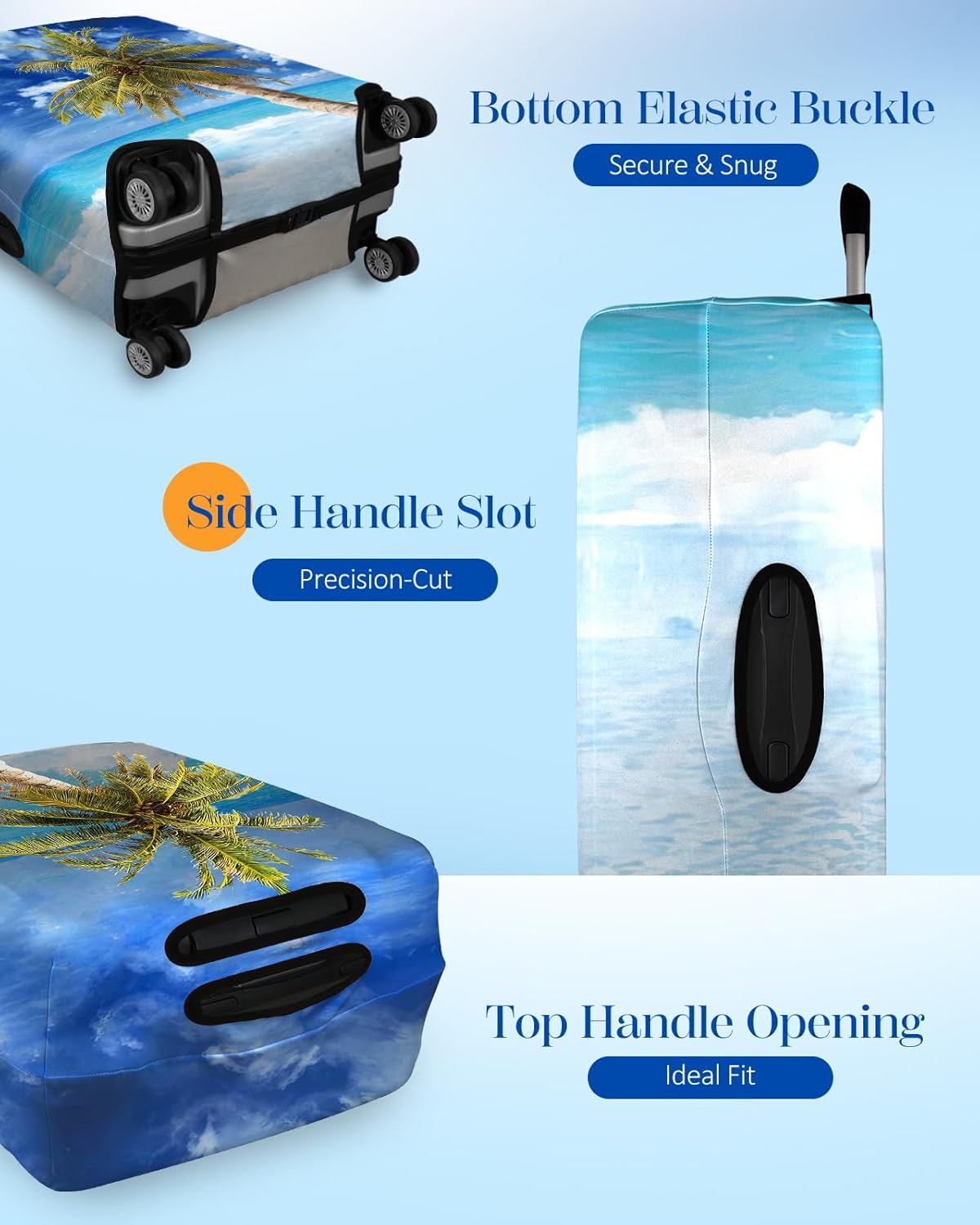 Slohif Luggage Cover for Suitcase Tsa Approved Protector - Luggage Sleeve Large Suit Case Cover Travel Stretch Baggage Case Protective Washable Fit 31-32 Inch Hawaii XL