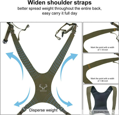 Binocular Harness Chest Pack: Bino Case with Rangefinder Pocket for Hunting Birdwatching and Hiking