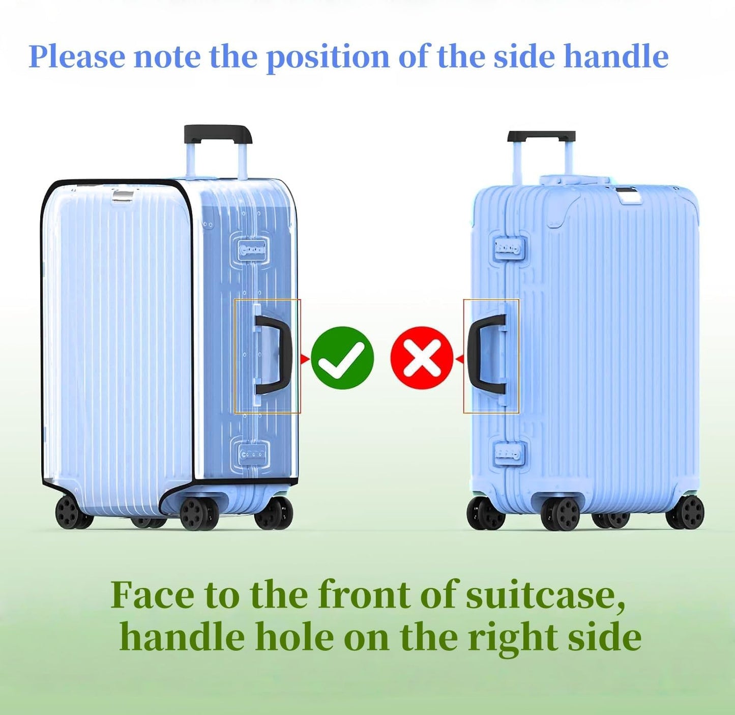 Luggage cCover Protector Clear PVC Suitcase Covers for Luggage Thick Transparent Waterproof Suitcase Protector with Large for 20"/24"/28"/30" inch