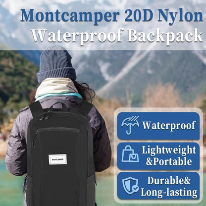 Hiking Daypack - Lightweight & Water-Resistant Portable Backpack for Travel, Camping, Outdoor Adventures(20L, black)