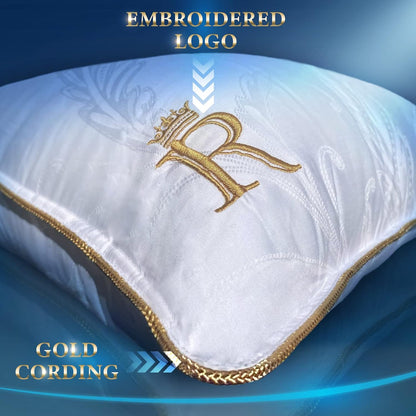 Royal Therapy King White Goose Feathers and Down Pillow, Premium White Bed Sleeping Breathable