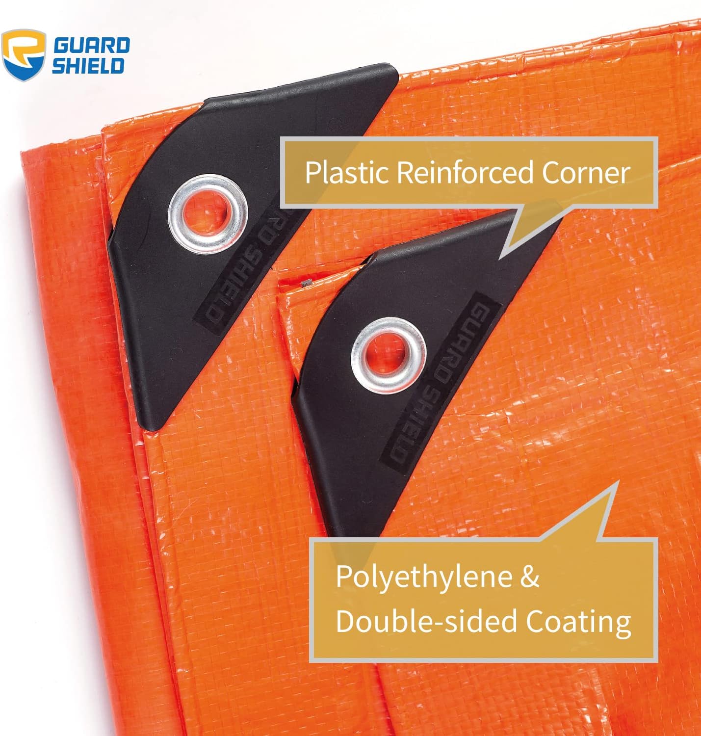 GUARD SHIELD Orange Tarp 12x20 Feet Tarps High Visibility Outdoor Poly Cover Lightweight 6mil