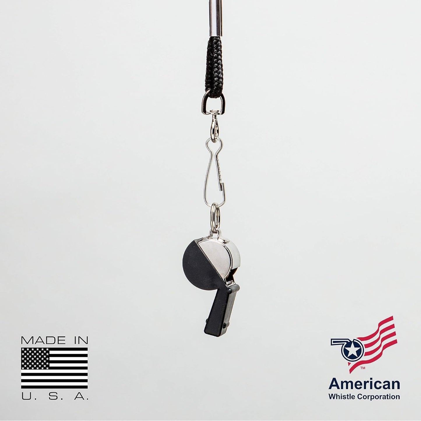 American Whistle Corporation American Classic Whistle - 126 db Solid Brass Whistle with Paracord Lanyards and Safe-T-Tip - Made in America