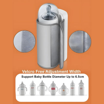 Portable Bottle Warmer for Travel, Rapid Warming with Battery-Powered Temperature Display, Waterless Milk Warming for Comfortable Baby Feeding On The Go