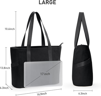 Tote Bag for Women with Zipper, Travel Tote Bags with Compartments Large Shoulder Bag Handbag for Gym Work School