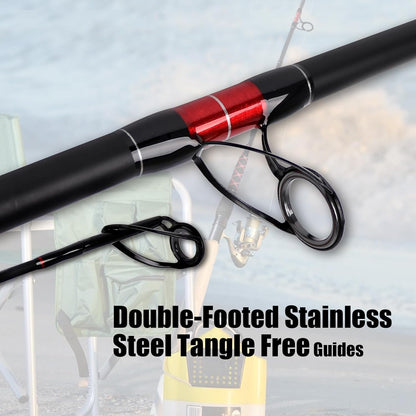Fiblink Surf Spinning Fishing Rod 2-Piece/3-Piece Carbon Fiber Travel Fishing Rod (9-Feet / 11-Feet & 12-Feet & 15-Feet)