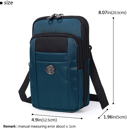 Senient Wolf Waterproof Nylon Multifunctional Phone Bag Small One Shoulder Crossbody Bag Waist Bag Wallet Travel Passport Bag