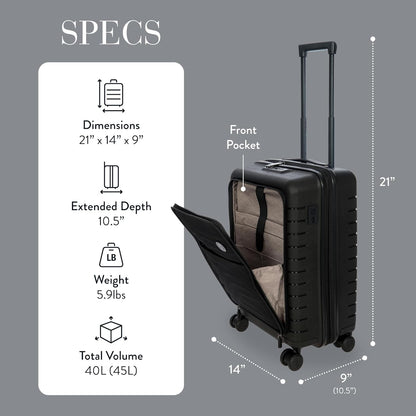 Bric's B|Y Ulisse Spinner Carry-On Suitcase, Lightweight Expandable Hard Shell Luggage with TSA Lock and Smooth 360° Wheels 21 Inch – Nero