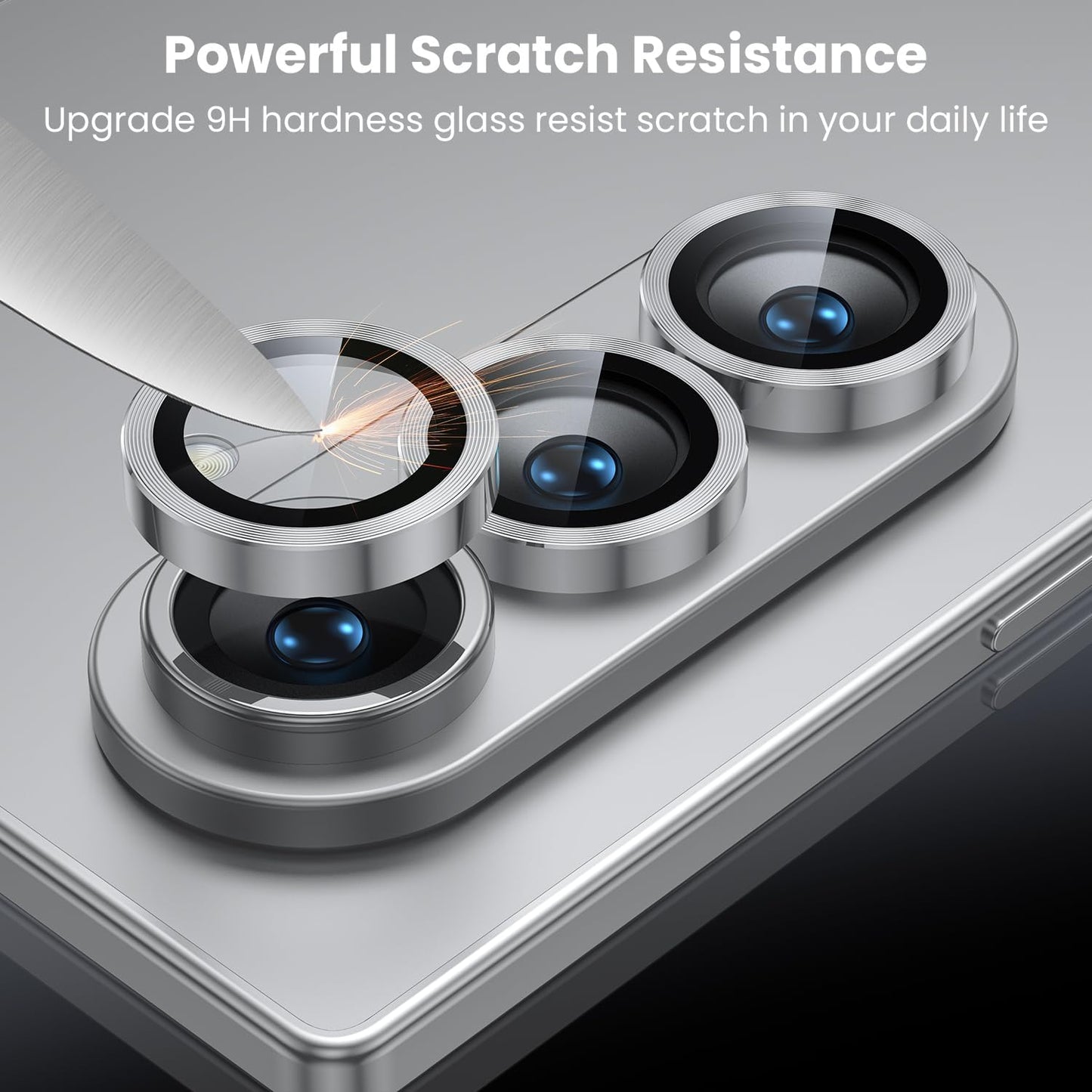 WSKEN for Z Fold 7 Camera Lens Protector Case Cover - Ultra HD Anti-Reflective Tempered Metal Glass Anti Scratch Rear Camera Screen Protector Film for Samsung Galaxy Z Fold 7 5G Accessories,Silver