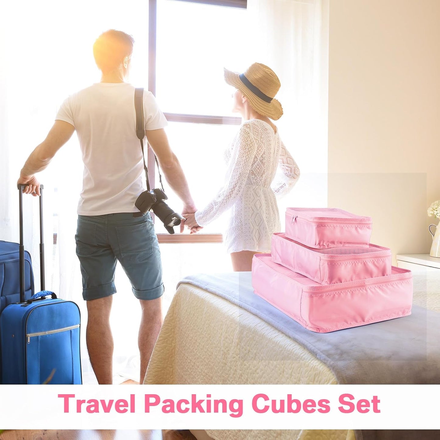 Reginary 6 Set Travel Packing Cubes Luggage Organizer Set Lightweight Suitcase with Shoe Bag for Clothes Toiletries