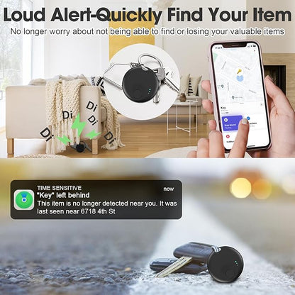 Air Tag for Android or iOS, Air Tags-4 Pack Smart Tag, Dual System Both iOS and Android Tracker Tags, Find My or Google'S Find Hub App, Keys Finder Item Locator for Wallets, Suitcases (Black)