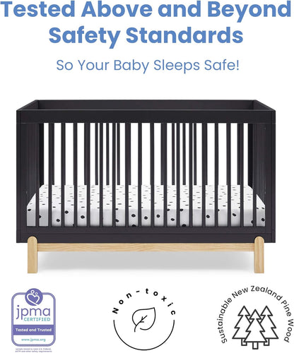 Delta Children Poppy 4-in-1 Convertible Crib, Midnight Grey/Natural