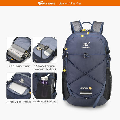 SKYSPER Small Hiking Daypack, 20L Lightweight Travel Backpacks Day Hike Pack with Waist Strap for Women Men
