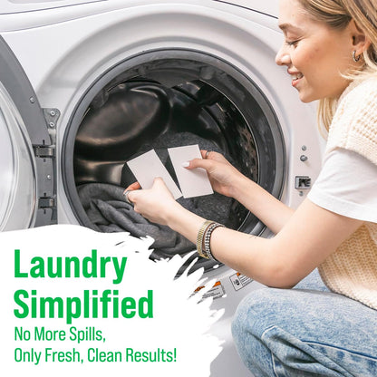 Rockin' Green Active Wear Travel Laundry Detergent Sheets - Mess-Free Laundry Sheet Detergent with Sodium Bicarbonate - Easily Dissolvable Laundry Soap Sheets (104 Loads, AC/DSea Breeze)