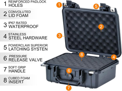 MEIJIA Portable All Weather IP67 Waterproof Protective Case,Hard Camera Case,Dry Case with Customizable Foam,Fit Use Of Drones,Camera,Equipments,10.62 x9.68x4.87inches