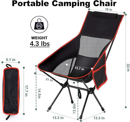Camping Chairs Portable, Foldable Chair Lightweight, Backpacking Chair for Adults, Folding Chairs for Outside Camp (Large)
